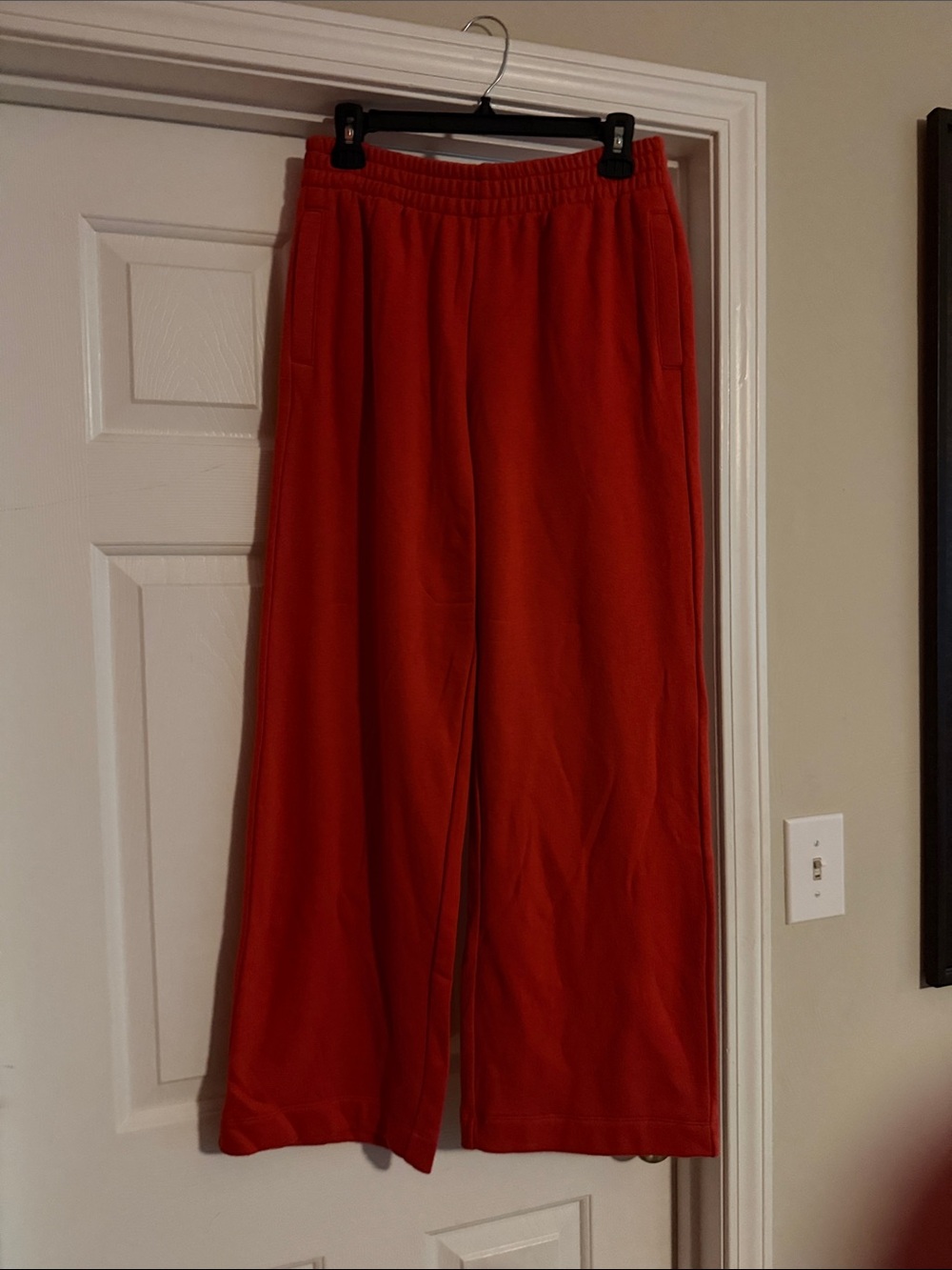 Women’s Red Wide-Leg Sweatpants - Relaxed Fit Joggers